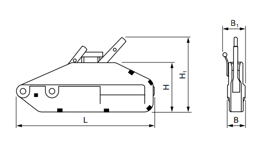 ST cable puller dimensions